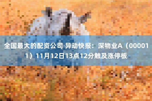 全国最大的配资公司 异动快报：深物业A（000011）11月12日13点12分触及涨停板