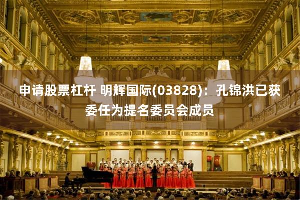申请股票杠杆 明辉国际(03828)：孔锦洪已获委任为提名委员会成员